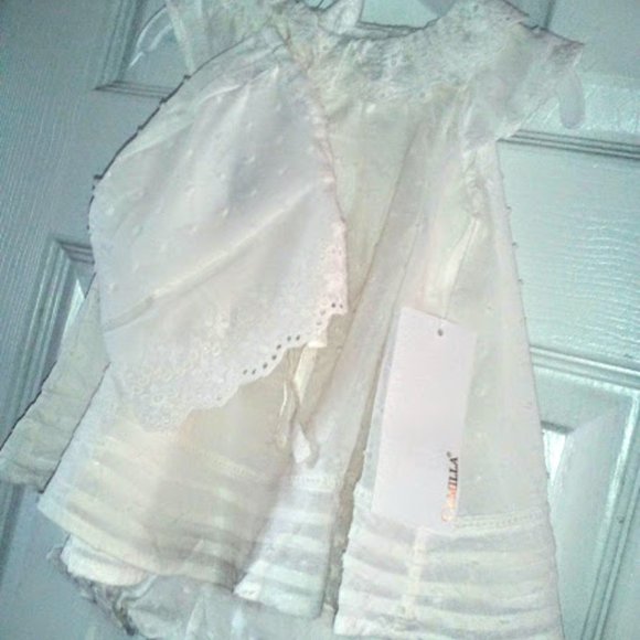 CAMILLA Eyelet Christening/Baptism Set, Imported/NWT - Picture 1 of 8